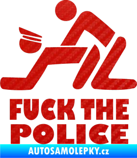 Samolepka Fuck the police 001 3D karbon červený