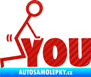 Samolepka Fuck you 002 3D karbon červený