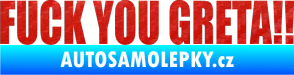 Samolepka Fuck you Greta !! 3D karbon červený