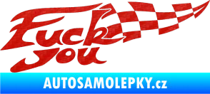 Samolepka Fuck you 3D karbon červený