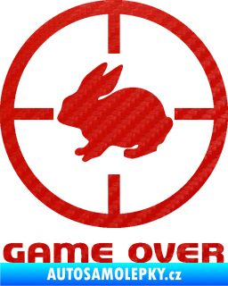Samolepka Game over lov zajíce 3D karbon červený