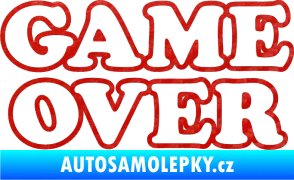 Samolepka Game over nad sebou 001 3D karbon červený