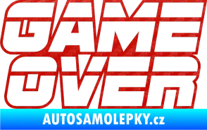 Samolepka Game over nad sebou 002 3D karbon červený