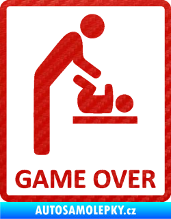 Samolepka Game over varianta baby 3D karbon červený