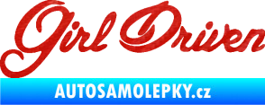 Samolepka Girl driven 3D karbon červený