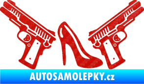 Samolepka Girl mafia 002 pravá 3D karbon červený