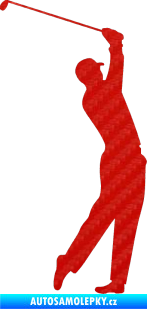 Samolepka Golfista 003 pravá 3D karbon červený