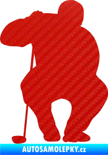 Samolepka Golfista 006 levá 3D karbon červený
