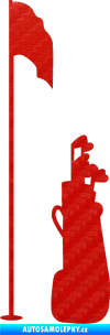 Samolepka Golfista 010 levá 3D karbon červený