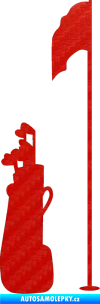 Samolepka Golfista 010 pravá 3D karbon červený
