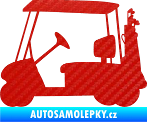 Samolepka Golfista 012 levá vozík 3D karbon červený
