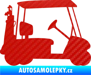 Samolepka Golfista 012 pravá vozík 3D karbon červený
