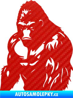 Samolepka Gorila 004 levá 3D karbon červený