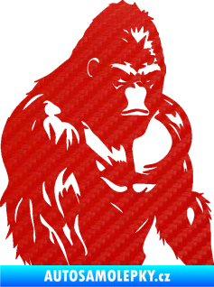 Samolepka Gorila 004 pravá 3D karbon červený