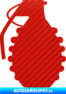 Samolepka Granát 002 levá 3D karbon červený