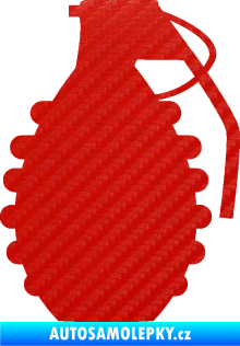 Samolepka Granát 002 pravá 3D karbon červený