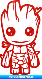 Samolepka Groot 002 levá baby 3D karbon červený