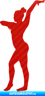 Samolepka Gymnastka 001 levá 3D karbon červený