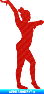 Samolepka Gymnastka 001 pravá 3D karbon červený