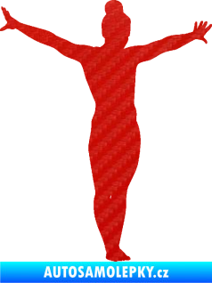 Samolepka Gymnastka 002 pravá 3D karbon červený