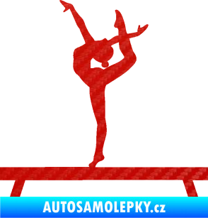 Samolepka Gymnastka 003 levá kladina 3D karbon červený