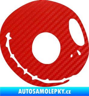 Samolepka Halloween 012 pravá 3D karbon červený