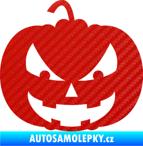 Samolepka Halloween 016 levá dýně 3D karbon červený