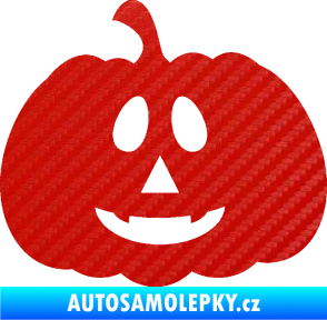 Samolepka Halloween 017 levá dýně 3D karbon červený