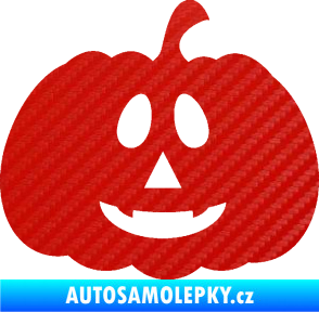 Samolepka Halloween 017 pravá dýně 3D karbon červený