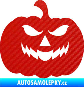 Samolepka Halloween 018 pravá dýně 3D karbon červený