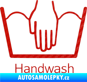 Samolepka Handwash ruční mytí 3D karbon červený