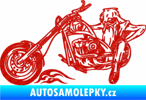 Samolepka Harley 001 levá 3D karbon červený
