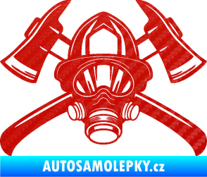 Samolepka Hasič 014 3D karbon červený