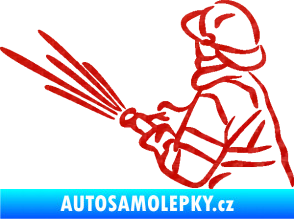 Samolepka Hasič 015 levá 3D karbon červený