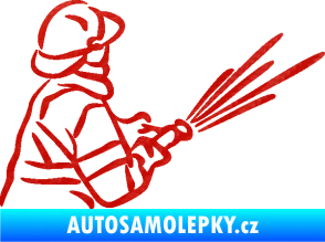 Samolepka Hasič 015 pravá 3D karbon červený
