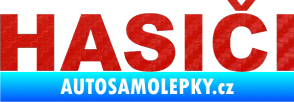 Samolepka HASIČI 3D karbon červený