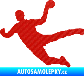 Samolepka Házená 002 levá 3D karbon červený