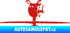 Samolepka Helikoptéra model 001 levá 3D karbon červený