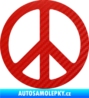 Samolepka Hippies 001 3D karbon červený