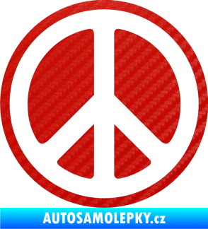 Samolepka Hippies 002 3D karbon červený
