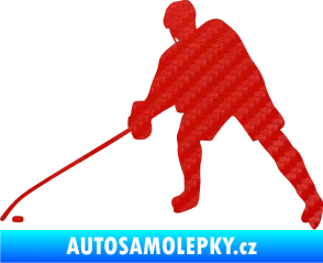 Samolepka Hokejista 002 levá 3D karbon červený
