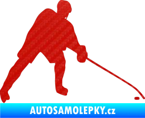 Samolepka Hokejista 002 pravá 3D karbon červený