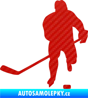 Samolepka Hokejista 008 levá 3D karbon červený