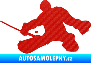 Samolepka Hokejista 015 levá brankář 3D karbon červený