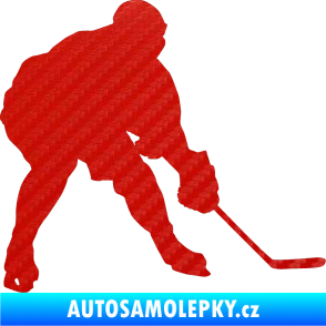 Samolepka Hokejista 016 pravá 3D karbon červený