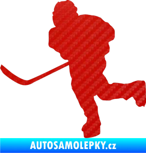 Samolepka Hokejista 017 levá 3D karbon červený