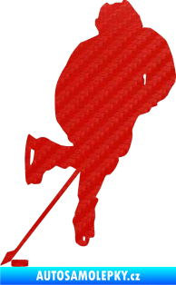 Samolepka Hokejista 021 levá 3D karbon červený