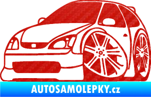 Samolepka Honda Civic karikatura levá 3D karbon červený