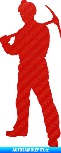 Samolepka Horník 001 levá 3D karbon červený