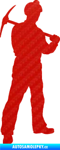 Samolepka Horník 001 pravá 3D karbon červený